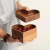 Borden massief houten pallet voor decoratieve houten fruitschaal Hartvormige snackbakset Eettafel Stapelbaar