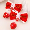 Accessoires pour cheveux 2 pièces épingles à cheveux en fausse fourrure pour enfants année gland velours Barrettes filles pince chapeaux