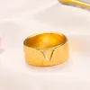 Anello semplice stilista placcato oro 18 carati per donna Anello doppia lettera Designer Anelli Lettera Anello Gioielli regalo per festa di nozze