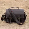 MAHEU vintage style leather shoulder bag crossbody bag men messenger bag for camera message bag crazy horse leather video camera