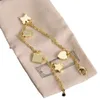 Classic Accessory Designer Gold Pendant Arrangement Embellished Charm Bracelet Gold Plated Wedding Women Fashion Jewelry