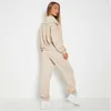 2023 Spring Popular Design Oversized Collar Jogger 1/4 Quarter Zip Tracksuit 2 Piece Outfits Set Women Sweatsuit