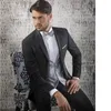 Herenpakken Verkopen Mannen Zwarte Bruidegom Tuxedos Sjaal Revers Bruiloft Kerst Prom Diner Blazer Broek (Jas Broek Vest stropdas)