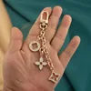 مصمم أزياء Twiggy Letters Alloy Charm Keychain Womens Rings Buxury Keyring Gold Classic Chain Portachiavi Nberk