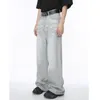 Männer Jeans 2024 Frühling Vintage Stil Koreanische Lose Feste Farbe Gerade Mode Zipper Retro Casual High Street Hip Hop