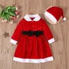 女の子のドレス幼児の子供の女の子の女の子のクリスマス服ロングスリーブオープンバックレースとメッシュブライドメイドドレス幼児向け