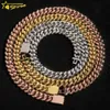 Designer smycken Hot Selling Hip Hop S925 VVS Moissanite Shining Fashion Jewelry Hip Hop Cuban 18K Gold Plated 14mm Bredd Mässing AAAAA Zircon Cuban Link Chain