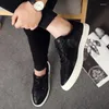 Casual Shoes Men's Fashion Soft-Soled äkta läder Loafers Youth Designer Sneakers Running Black White Board