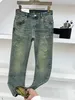 2024 latest mens jeans fashion retro blue wash craft casual jeans highend brand luxury designer jeans