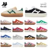 Nouvelles femmes Designer Casual Chaussures Bold Plate-forme Baskets Crème Collegiate Vert Noir Blanc Sauvage Rose Glow Gum Top Qualité En Cuir Daim Supérieur Plat Formateurs Taille 36-40