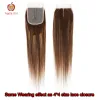 Wigs Highlight Colored Transparent Lace Closure With Bundles Human Hair 2 or 3 or 4 Bundles With Closure Tpart Middle Part Lace