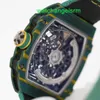 Crystal Automatic Wrist Watch RM Wristwatch Automatic Mechanical Swiss Famous Watch Luxury Watch Set RM67-02 Green Track