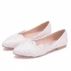 Appartements comémore 2023 ballet d'été appartements blancs de dentelle de mariée chaussures plate talon bas décontracté sans talons