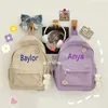 Mochila Personalizada Color Caramelo Ligera Y Simple Sólida Estudiante De Secundaria Bordada Su Nombre