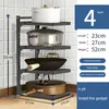 Kitchen Storage Pot Holder Under Sink Multi-Layer Metal Rack Countertop Frying Pan Rice Cooker Dishes Cutlery Organizer