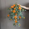 Fleurs décoratives Soie Artificielle Ruyi Roses Tenture Murale Maison Et Salon Décoration Simulation Fleur Murs Décor Rose Orange Rose