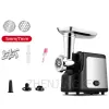 Grinders Home Meat Grinder Stainless Steel Multifunction 2 Speeds Sausage Stuffer Electric Chopper Meat Mincer Food Processing Slicer