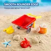 Sand Play Water Fun Super Wings Exclusive 6PCS Jett Summer Beach Set Trolley Buckets Sand Shovel Molds Rake Watering Can Water Play Toys for Kid 240321