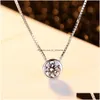 Pendant Necklaces European Style Sexy Shiny Zircon S925 Sier Necklace Fashion Charming Women Box Chain Luxury Jewelry Accessories Dr Dh3Yz