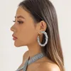 Boucles d'oreilles créoles rétro exagérées en Denim géométrique, Design tendance Punk hip-hop, bijoux surdimensionnés personnalisés pour femmes, 2024