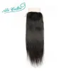 Closure Ali Grace Brazilian Straight Hair With Closure 100% Remy Human Hair 4 Bundles With 4x4 Free Middle Part Lace Closure