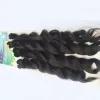 Pacote de pacotes de cabelo sintético adoráveis com trança livre onda solta 4pcs 220g cor natural pacote de fibra de alta temperatura tecelagem de cabelo