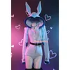 Cosplay Anime Trajes Vaporon Cosplay Venha Mulheres Sexy Flanela Com Capuz Apertado Cauda Conjunto Coelho Menina Kaii Pijamas De Pelúcia Macacão Bonito C24321