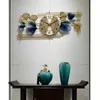Relógios de parede Relógio Metal Flower Design Pendurado Artesanato para Sala de estar Varanda Quarto Decoração de Casa Relógios Mudos