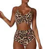 12 kolorów Kobiety Slim Bikini Sets Sexy Talsed Sexy Swimwear Dwie kawałki gorące sprzedażowe solid/kwiatowy Krzyż Swimsuit Front