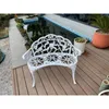 Camp Furniture Balcony Bench Double Seat Relaxing Chair Anti-Rust Cast Aluminum Patio Garden For Park Yard Outdoor White