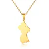 Pingente colares de aço inoxidável colar guiana mapa mulheres ouro cor declaração jóias charme gargantilha presente