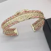 2024 Vergulde Brief Bangle Designer Armbanden Merk Letter Armbanden voor Vrouwen Mannen Hoge Textuur Koper Alledaagse Accessoires Feest Bruiloft Designer Sieraden Geschenken