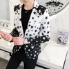 Star Print Slim Fit Blazers Hommes Club Robe Marié Smoking Hommes Formel De Mariage Costume De Bal Veste Marque Costume Homme 240305