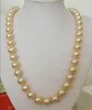 Pendants Huge Natural 12mm Golden Yellow South Sea Shell Pearl Necklace 14-36 In