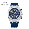 2021 제품 OTM 남자 6 핀 실리콘 테이프 방수 시계