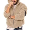 Herrenjacken Modische Herrenjacke mit Reißverschluss-Design, dickes Fleece, trendiger, flauschiger Kapuzenmantel, verdickt für den Winter