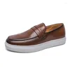 Scarpe casual in vera pelle tendenza coreana mocassini comodi da uomo moda britannica sneakers nere mocassini flat