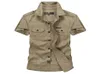 Plus rozmiar M5xl Summer Men 039S Casual Marka Koszula z krótkim rękawem Man 100 Pure Cotton AFS Jeep Khaki koszulka Armia Zielone odzież 6796915
