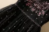유럽과 미국 여성 의류 2024 스프링 새 소매 소매 거즈 자수 멜빵 패션 주름 드레스 xxl