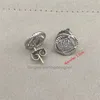 Girl Vintage 925 Square Designer Stud أقراط إبداعية للنساء الماس تويست لفة هندسة الجولة الجولة اليدوية الحزب