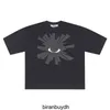 Hoge kwaliteit House of Error Eye Truth geschuimde print Small Crowd Street Vibe gewassen oud T-shirt met korte mouwen