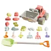 Sand Play Water Fun Beach Sand Toys 20 pièces jouets de plage jouets de sable ensemble pour enfants pelle à sable voyage jouets de plage moules de sable jouets de bac à sable pour 3 + enfants 240321