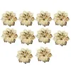 Pierścienie ręczniki 10pcs Design Flower Pierścienie serwetki Metalowa złota serwetka Burek serwetka Pierścień Hotel Restauracja Wedding Party West Dinner Table 240321