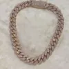 Gioielli Hip Hop 4 file Sier placcato oro VVS Moissanite Collana a catena a maglia cubana con diamanti per uomo