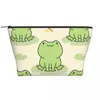 Sacs à cosmétiques motif grenouille mignonne trapézoïdale, sac de rangement Portable pour maquillage quotidien, étui pour voyage, bijoux de toilette