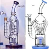 12,2 Zoll große Bong, Wasserpfeifen, Gläser, Wasserbongs, doppelt berauschende Glasrohre, Recycler, Bohrinseln, gefrierbare Spule, Dab-Bong, 14-mm-Banger