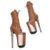 Dance Shoes 23CM/9inches PU Upper Modern Sexy Nightclub Pole High Heel Platform Women's Boots 082