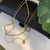 Chains Gold Color Balls Pendant Trendy Beads Stainless Steel Necklace Chain Jewelry