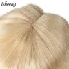 Toppers isheeny 13x13cm blondynka peruka ludzka włosy 8 "14" środkowa część klips w fryzurze remy fryzury dla kobiet