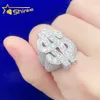 Designer Bijoux Vente chaude Hip Hop S925 VVS Moissanite Brillant rond diamant moissanite bague vvs dollar 925 argent hip hop bagues de fiançailles glacé